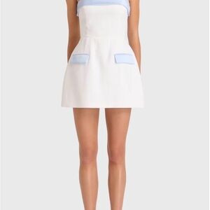 Amanda Uprichard White and Blue Jumpsuit